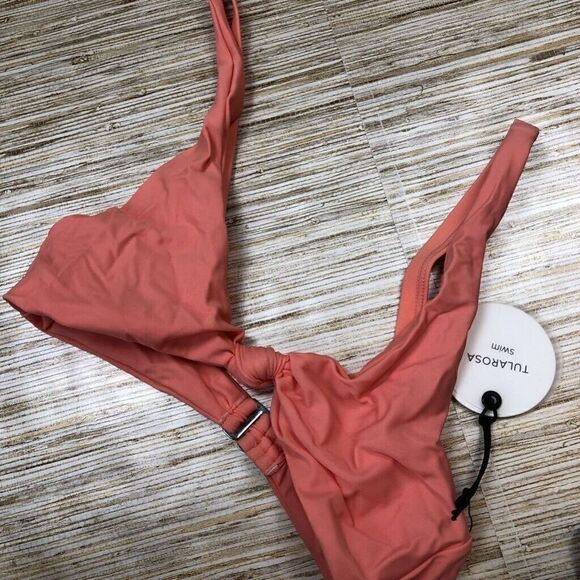 S-169 Tularosa Claudia Bikini Swim Top Orange Hook And Eye Stretch XXS New - Picture 1 of 4